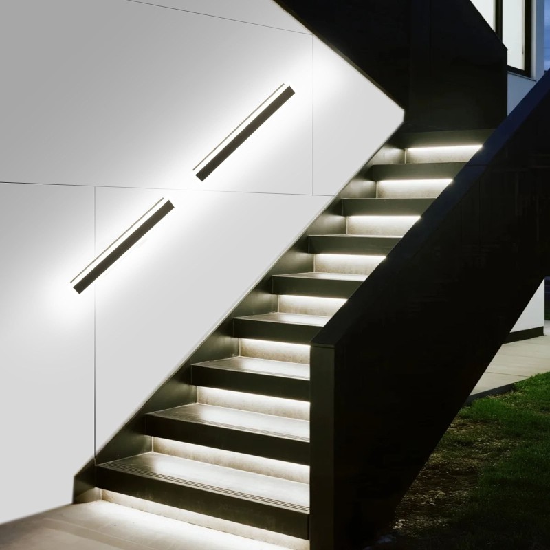 Ulkoseinävalaisimet LED 2 kpl 600 mm ruosteenkestävä IP65 himmennettävä säädettävä 2700–6000K