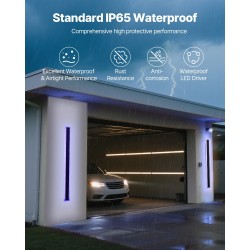 Ulkoseinävalaisin 2 kpl 1000 mm ruostumaton IP65 RGB säädettävä 2700–6000K himmennettävä kaukosäätimellä