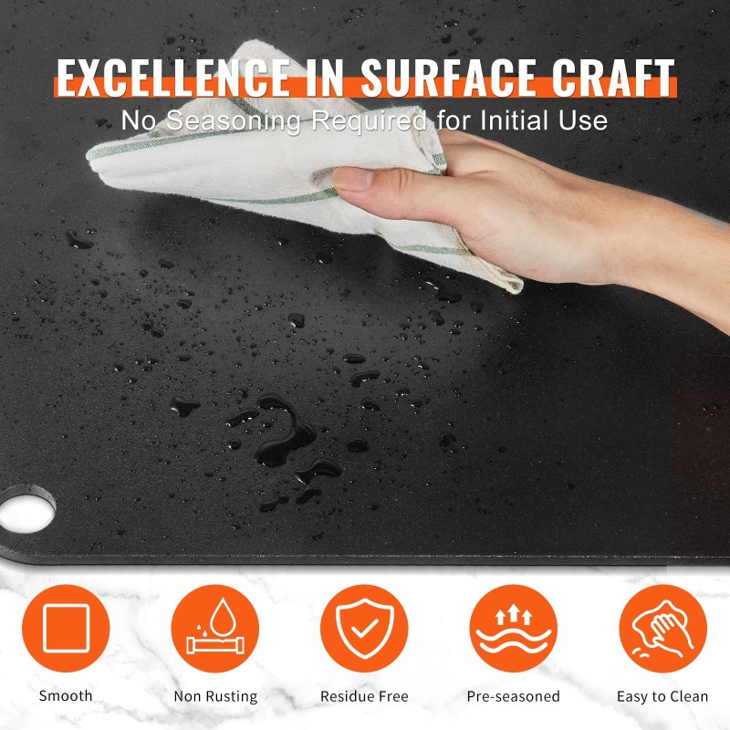 Pizzateräslevy esimaustettu hiiliteräs 340×250×6 mm uuniin ja grilliin