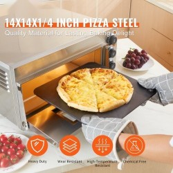 Pizzateräslevy 355 x 355 x 6 mm esimaustettu hiiliteräs uuniin ja grilliin