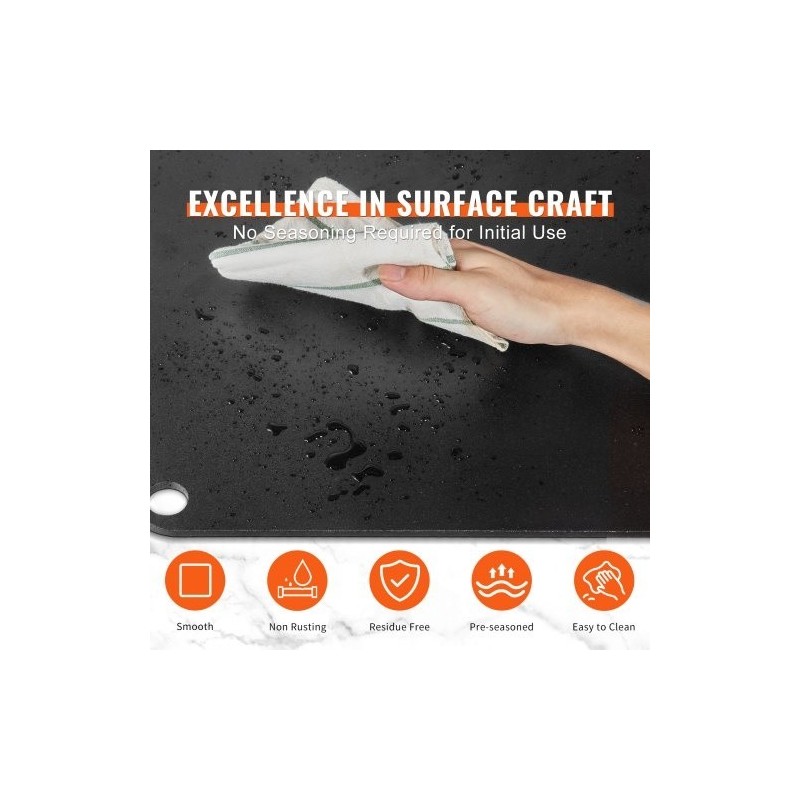 Pizzateräslevy 355 x 355 x 6 mm esimaustettu hiiliteräs uuniin ja grilliin