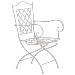 Nostalginen rautainen puutarhakalusto: pöytä ja tuolit terassille