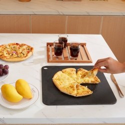 Pizzateräslevy 355 x 355 x 6 mm esimaustettu hiiliteräs uuniin ja grilliin