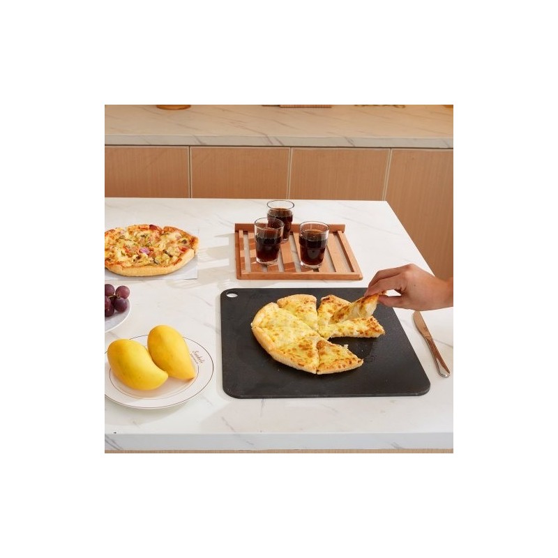 Pizzateräslevy 355 x 355 x 6 mm esimaustettu hiiliteräs uuniin ja grilliin