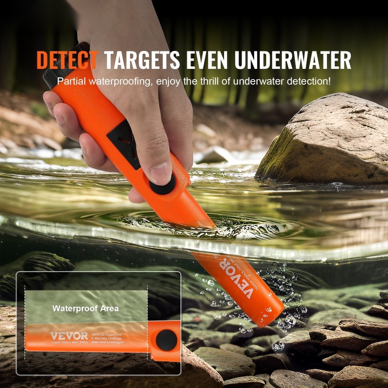 Kädessä pidettävä metallinilmaisin ABS 50 mm tunnistussyvyydellä kolmella tilalla vedenpitävällä pussilla