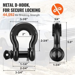Vinssin talteenottosetti polyesterihihna 7,6 cm leveä 914 cm pitkä 2 D-rengasta säilytyslaukku