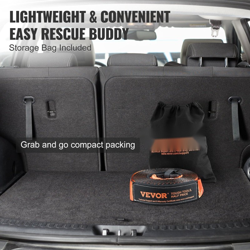 Vinssin talteenottosetti polyesterihihna 7,6 cm leveä 914 cm pitkä 2 D-rengasta säilytyslaukku