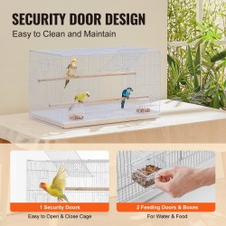 Lintuhäkki Q195-hiiliteräs 760x460x455 mm valkoinen pienille linnuille