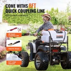 ATV/UTV-ruisku 60 l muovisäiliö 12 V pumppu messinkisuutin teleskooppipuomi 6,1 m letku