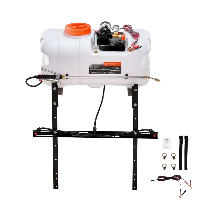 ATV/UTV-ruisku 60 l muovisäiliö 12 V pumppu messinkisuutin teleskooppipuomi 6,1 m letku