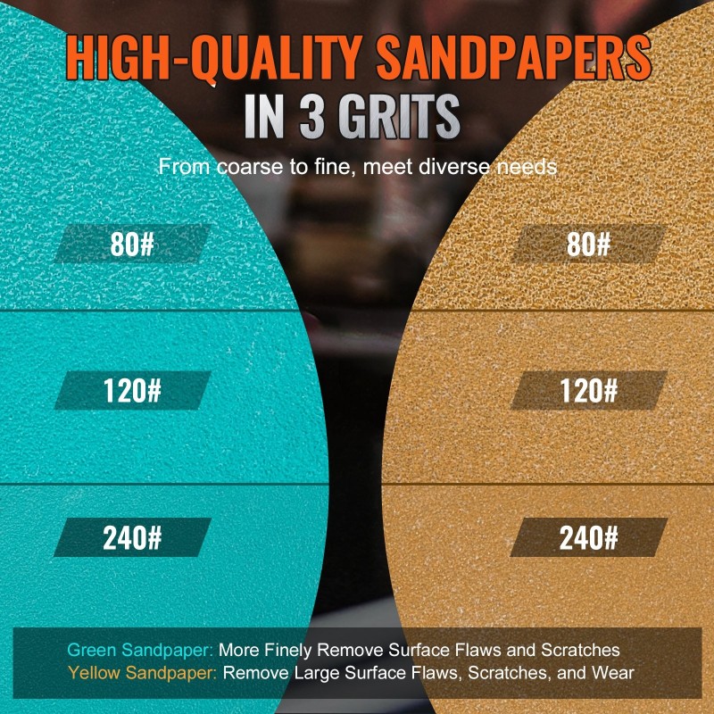 Pienikokoinen paineilma-epäkeskohiomakone alumiini 2,5 5,1 ja 7,6 cm 15000 kierrosta minuutissa 58-osainen