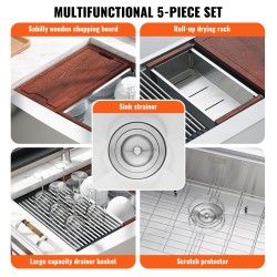 Keittiöallas 304-ruostumaton teräs 36 tuumaa yksiallas päältä asennettava maalaistyylinen