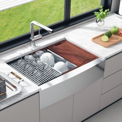 Keittiöallas 304-ruostumaton teräs 36 tuumaa yksiallas päältä asennettava maalaistyylinen