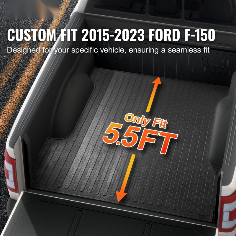 Kuminen lavamatto 6,2 mm paksu sopii Ford F150 2015–2023 lyhyt lava