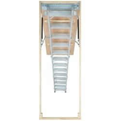 Taittuva alumiininen ullakkotikas hydraulisella vaimennuksella kantavuus 158,8 kg sopii 2,9–3,7 m huonekorkeuksille