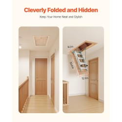 Ullakontikkaat alumiinirunko puuluukku taitettava 170 kg kantavuus säädettävä korkeus 3–3,13 m