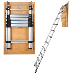 Vinttitikas alumiinirunkoinen teleskooppinen 158,8 kg kantavuus 100x60 cm aukko 3–3,2 m kattokorkeuksiin