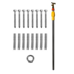 Vinttitikas alumiinirunkoinen teleskooppinen 158,8 kg kantavuus 100x60 cm aukko 3–3,2 m kattokorkeuksiin