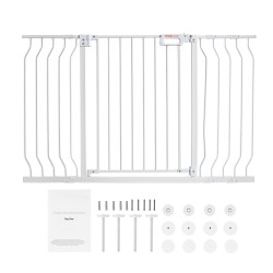 Turvaportti rauta ja muovi leveys 75–129 cm korkeus 76 cm portaikkoihin oviaukkoihin