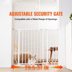 Turvaportti rautarunko ja muovi 749–990mm leveä 762mm korkea valkoinen paine- ja seinäkiinnityssarja