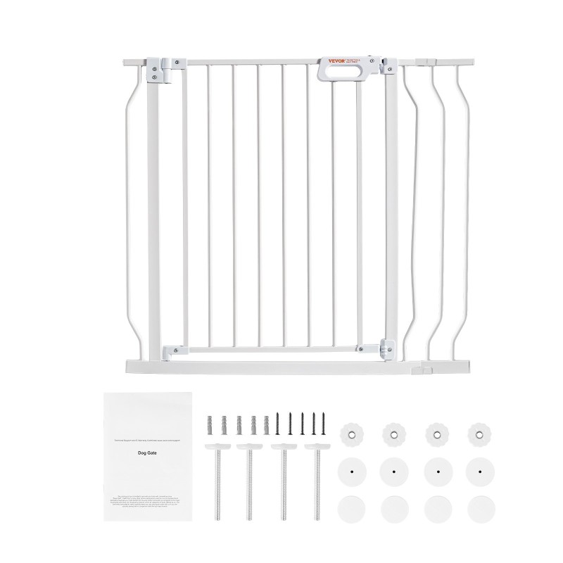 Turvaportti rautarunko ja muovi 749–990mm leveä 762mm korkea valkoinen paine- ja seinäkiinnityssarja