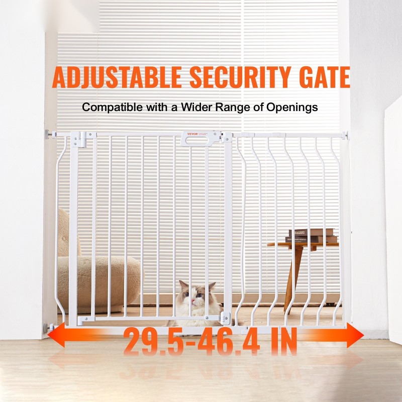 Turvaportti valkoinen rauta ja muovi 74,9–122,9 senttimetriä 76,2 senttimetriä lapsille ja lemmikeille