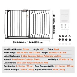 Turvaportti rauta ja muovi 74,9–122,9 cm korkeus 76,2 cm musta portaisiin