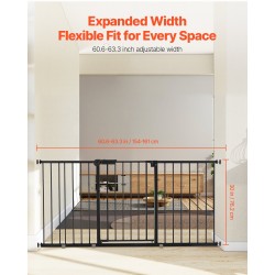 Turvaportti 154–161 senttimetriä leveä 76 senttimetriä korkea painekiinnitys yhdellä kädellä avattava musta