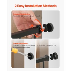 Turvaportti 154–161 senttimetriä leveä 76 senttimetriä korkea painekiinnitys yhdellä kädellä avattava musta