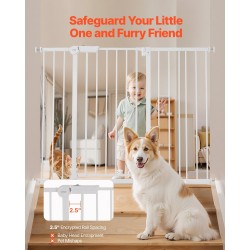 Turvaportti lapsille ja lemmikeille 65–122 cm leveys 91 cm korkeus painekiinnitys valkoinen