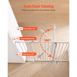 Turvaportti lapsille ja lemmikeille 65–122 cm leveys 91 cm korkeus painekiinnitys valkoinen