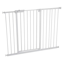 Turvaportti lapsille ja lemmikeille 65–122 cm leveys 91 cm korkeus painekiinnitys valkoinen
