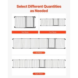Turvaportti 8 paneelia 487 cm leveä 71 cm korkea musta taitettava