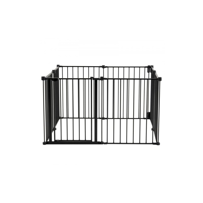 Turvaportti 8 paneelia 487 cm leveä 71 cm korkea musta taitettava