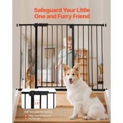 Turvaportti säädettävä leveys 65–122 cm korkeus 91 cm musta yhdellä kädellä avattava