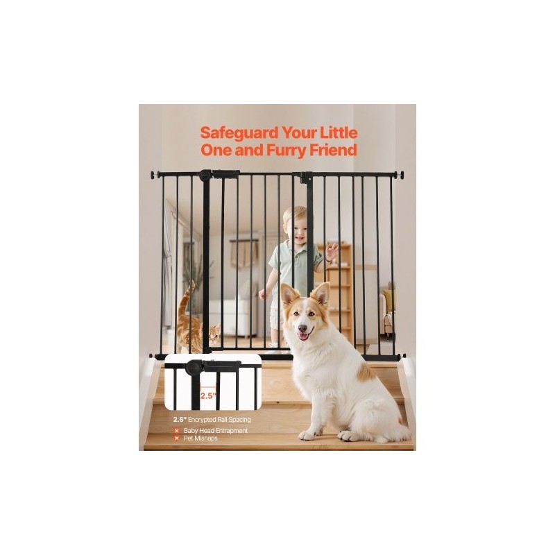 Turvaportti säädettävä leveys 65–122 cm korkeus 91 cm musta yhdellä kädellä avattava