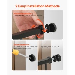 Turvaportti säädettävä leveys 65–122 cm korkeus 91 cm musta yhdellä kädellä avattava