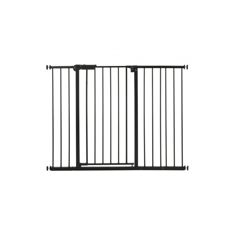 Turvaportti säädettävä leveys 65–122 cm korkeus 91 cm musta yhdellä kädellä avattava