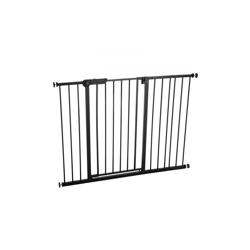 Turvaportti säädettävä leveys 65–122 cm korkeus 91 cm musta yhdellä kädellä avattava