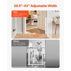 Turvaportti säädettävä leveys 75–109 cm korkeus 71 cm ei kynnystankoa valkoinen