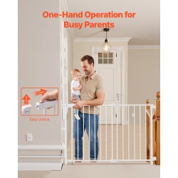 Turvaportti säädettävä leveys 75–109 cm korkeus 71 cm ei kynnystankoa valkoinen