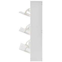 Kenkäkaappi P2 luokan lastulevystä kolmella ylös kääntyvällä laatikolla ja sivukoukuilla eteiseen