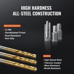 Pultinpoistosarja 35 osaa kromimolybdeeniteräksestä valmistetut ruuvinpoistajat 16 titaanipinnoitettua pikateräs poranterää