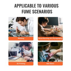 Pöytämallinen 38-wattinen savunpoistaja antistaattinen metallirunko kolmikerroksinen aktiivihiilisuodatin juotostöihin