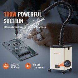 Juotoshöyryjen poistoilmanpuhdistin 150 W 332 m³/h 3-vaiheinen suodatin