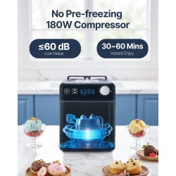 Automaattinen jäätelökone kotikäyttöön 1,9 l ruostumaton teräs neljä toimintatilaa