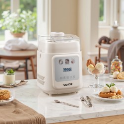 Automaattinen pystyjäätelökone 1 l sisäänrakennetulla kompressorilla 4 käyttötilaa muovirunko kotikäyttöön