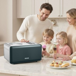 Automaattinen jäätelökone sisäänrakennetulla kompressorilla 1,5 l ruostumattomasta teräksestä kolmella toimintatilalla