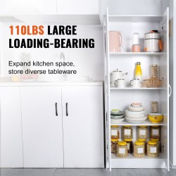 Korkea keittiökaappi lastulevy MDF 1529 mm 2-ovinen 3 hyllyä 2 säädettävää valkoinen