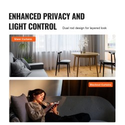 Kaksinkertainen teräsverhotanko mattamusta säädettävä 182,9–365,8 cm halkaisijat 2,5 ja 1,9 cm